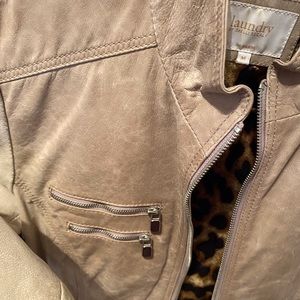 Laundry leather biker jacket